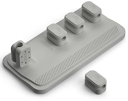 beiyaiey 1 Piece Magnetic Cable Holder Desktop Cord Keeper Cables, Other Wires, Sticks to Wood, Marble, Metal, Glass (Grey)