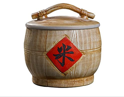 Recipiente de almacenamiento de granos de cerámica retro, dispensador de granos para harina, azúcar, arroz, frutos secos, té, hermoso y funcional almacenamiento de cocina