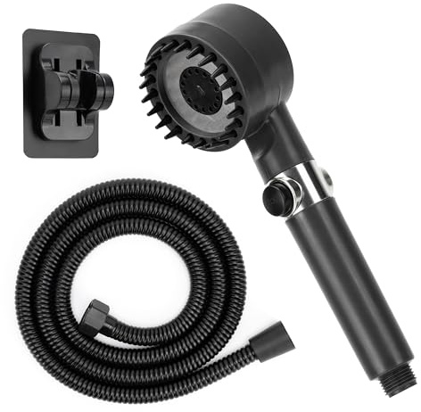 LU&CH - Soffione Doccia Grande Multifunzione con 3 Modalità di Getto ad Alta Pressione ad Effetto Cascata - Riduce il Calcare con il Filtro per Doccia