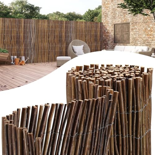 Jaxguom Weidenmatte in 12 Größen, 120x300cm Sichtschutz aus Weidengeflecht,Balkon sichtschutz,Weidenzäune für Gärten,Balkone und Terrassen,Natürlicher Sichtschutzzaun