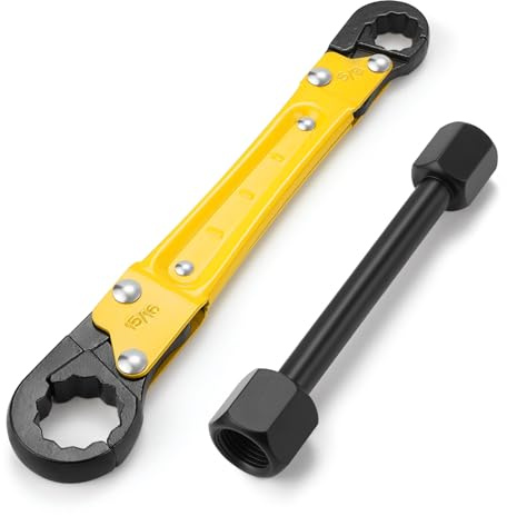 DigiGlow 5-Color Angle Stop Wrench Kit | High-Precision Adjustable Valve Tool for Bathroom/Kitchen Plumbing | All-in-One Wrench & Socket Set for Plumbers & DIYers (Yellow)