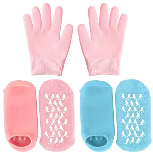 2 Paia Di Calzini In Gel E 1 Paio Di Guanti In Gel, Guanti Idratanti, Peeling, Strumenti Per La Cura Delle Mani E Del Piede.