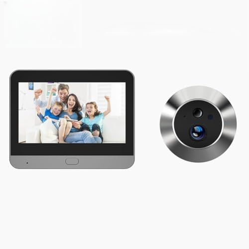 Volakebeing Spioncino digitale con monitor LCD a colori da 4,3 pollici, obiettivo grandangolare 1080p, rilevamento movimento PIR, monitor di sicurezza wireless per porta d'ingresso dell'appartamento
