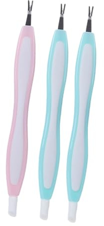 PACKOVE Juego de 3 Tenedores de Acero Inoxidable para Uñas, Removedor de Piel Muerta, Herramienta de Manicura y Pedicura, Tamaño Compacto, Uso Profesional y Personal para Color Aleatorio