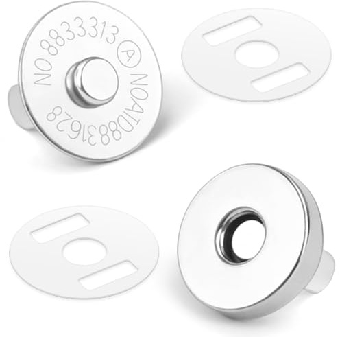 JAXICREY 30 Stück Magnetknöpfe, 14mm Magnetknopf Magnetverschluss Tasche Taschenverschluss Magnet Knöpfe für Häkeltaschen Taschen Druckknöpfe für Kleidung Verschlüsse Magnetisch Metall Silber
