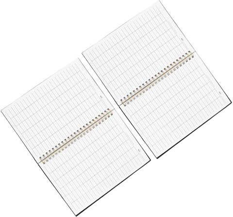 PRETYZOOM Cuaderno de Registro Financiero Hojas de Rayas Horizontales Cubierta Resistente de Polipropileno 2 Libros para Gestión de Inventarios y Control de Gastos Empresariales y