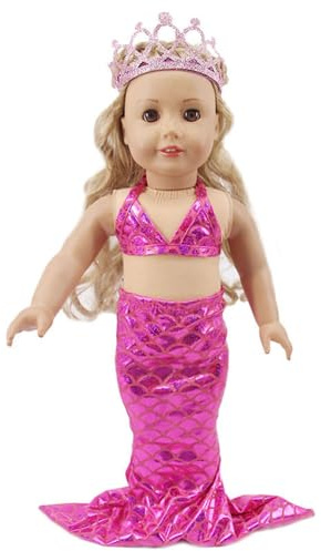 Codulu Puppenkleidung für 45,7 cm große amerikanische Puppe Meerjungfrau Badeanzug Outfits Kostüm Zubehör für 43-46 cm Mädchen Puppe A