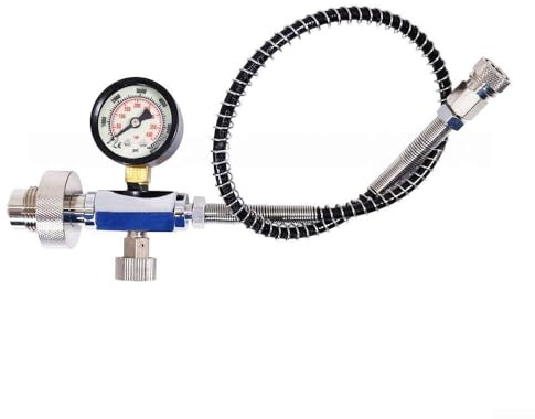 SMZhomeone Gonfiatore per immersioni con filettatura G5/8, 61 cm, con tubo a molla, calibro 6000 psi, compatibile con applicazioni di riempimento e trasferimento di gas
