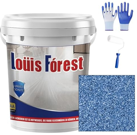 Ravionelle 2026 Upgrade Epoxy Colored Sand Floor Paint, Marble Effect Coating, Non-Slip & Wear-Resistant, Garage, Basement, Concrete & Wood Floors (lgiht blue,35oz/1kg)