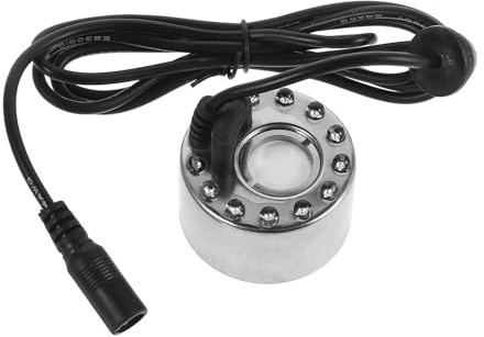 TOYANDONA Petite Machine à Brouillard Argentée 12 LED, Atomiseur en Plastique et Alliage, Générateur de Brouillard à Faible Entretien pour Fontaine Intérieure et Fête Halloween