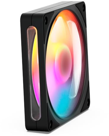 NZXT F120 RGB - 120mm PWM RGB PC Case Fan, 8 LEDs - Black | 120mm PWM RGB fan with vibrant 8-LED lighting and a fluid dynamic bearing. Quiet, long-lasting cooling.