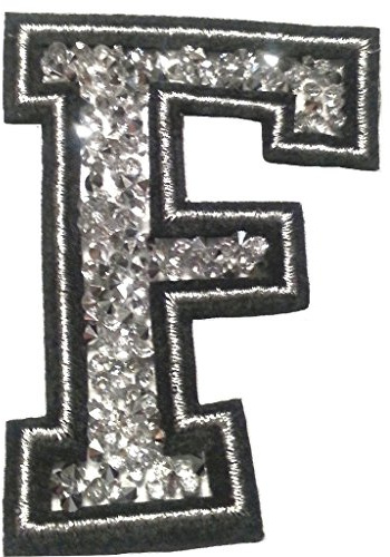 Bügel Iron on Buchstaben Aufnäher Patches groß für Jacken Cap Hosen Jeans Kleidung Stoff Kleider Bügelbilder Sticker Applikation Aufbügler zum aufbügeln  F CA 8-10 cm 