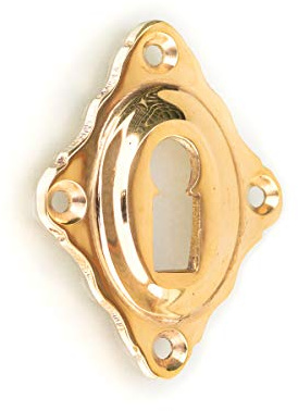 Antikas BB, rosette serrure en laiton brillant, Rosette pour porte de chambre