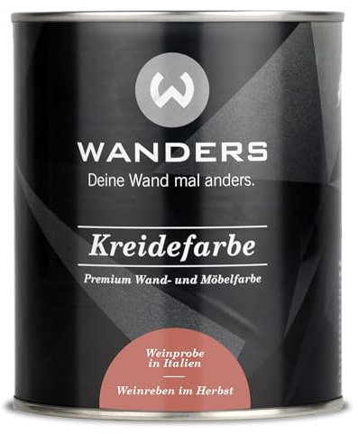 Wanders Shabby Chic Kreidefarbe 750 ml - Weinreben im Herbst/Warmes Ziegelrot - Küchenmöbellack und Möbelfarbe ohne Schleifen. Chalk Paint, für Holz & mehr. Hohe Deckkraft