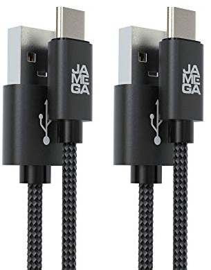JAMEGA – USB Typ C Kabel Schwarz [2 Stück 3m] | 3A Nylon geflochten USB C Ladekabel und Datenkabel Fast Charge Snyc schnellladekabel kompatibel mit Samsung Galaxy S10/S9, Huawei P30/P20