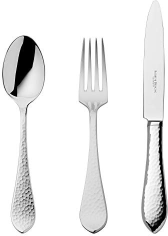 Robbe & Berking Martelé 3 pcs. Couverts à Dessert (plaqué Argent Massif 150 g)