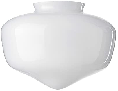LUMIS Ceiling Fan Shade, White Glass Round Lampshade Cover, B&Q Houston Compatible. 17cm (6½”) Dia, Width of Neck: 7.7cm (3)