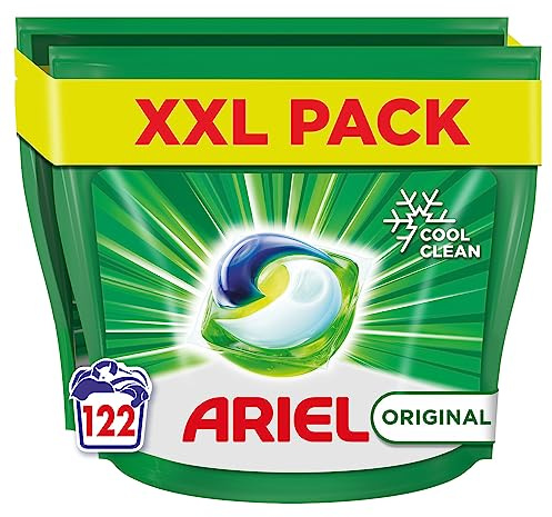Ariel All-in-1 PODS Laundry Detergent Washing Liquid Tablets/Capsules, 122 Washes (61x2), Original, Brilliant Stain Removal and Freshness Even in A Cold Wash