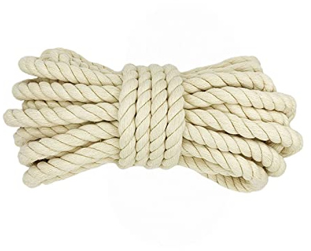 Thick Macrame Cord Cotton Rope for Garden Crafting Decoration 15mm x 10m Wall Hanging Plant Hanger Strong String Beige