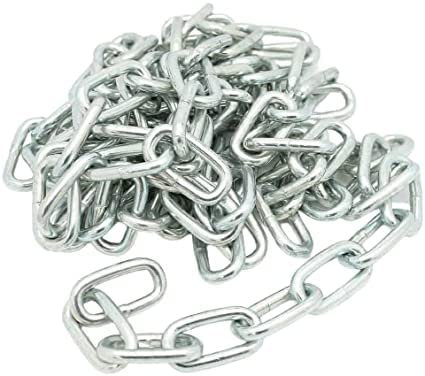 TRTO 2M Long Thick Steel Chain Large Heavy Duty Outdoor Welded Hanging Link (4mm)