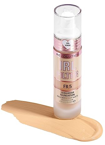 Makeup Revolution, IRL Filter Longwear Foundation, Medium to Full Coverage, F8.5, 23ml