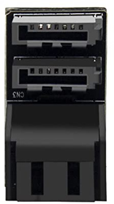 NFHK Dual SATA 7-polige Buchse auf 7-poligen Stecker, vertikal, um 90 Grad abgewinkelt, niedriges Profil für Desktops, SSD, HDD, Mainboard