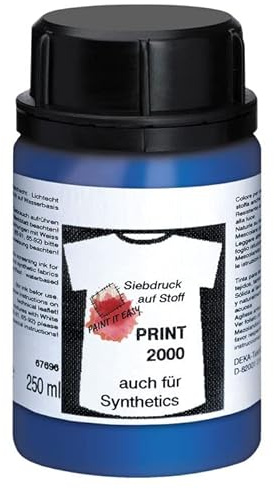 PAINT IT EASY NEU Siebdruckfarbe DEKAPRINT 2000 Metallic, 250 ml, Metallic-Blau