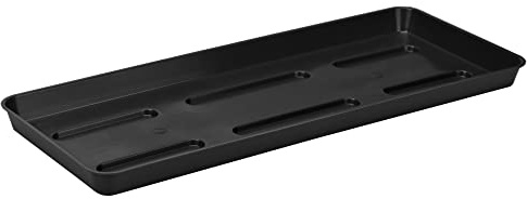 VERDENIA Rattan Blumentopf Untersetzer Blumenuntersetzer für Pflanzen und Kräuter Blumentopfuntersetzer aus Kunststoff Leicht Stabil Rechteck Viele Farben Viele Größen 21910 Anthrazit