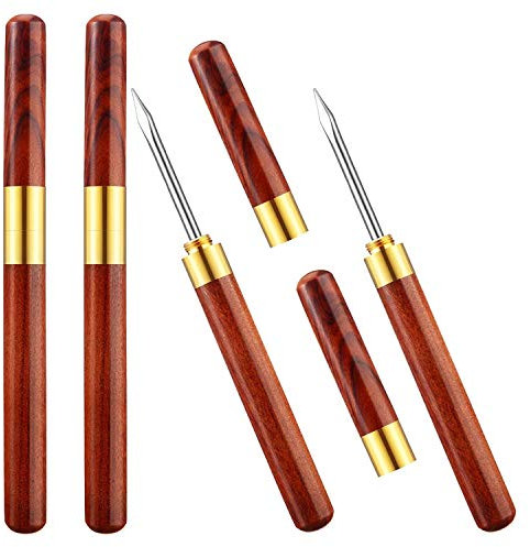 4 Stück 15,5 cm Edelstahl-Eispickel mit Holzgriff und Abdeckung für Küche, , Picknicks, Camping und Restaurant