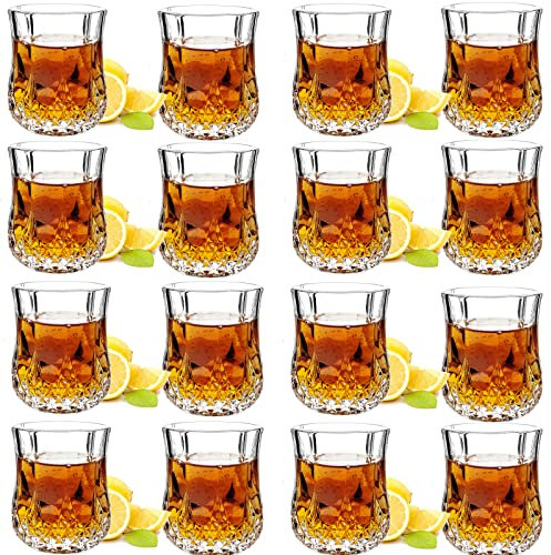 JAIEF Bicchieri Amaro | Bicchierini Liquore 5cl, in vetro senza piombo, trasparente con base solida (Set da 16)