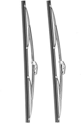 Escobillas limpiaparabrisas universales para automóviles de 30,48 cm - Acero inoxidable plateado pulido - Limpiaparabrisas delanteros, Escobillas para automóviles, Limpiaparabrisas universales, Limpia