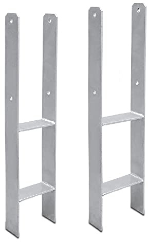 Daromigo H-Pfostenträger 2 Stück Stahl H-Anker Länge 600mm Breite 60mm Tiefe 91mmMaterialstärke 5mm Pfosten Verdickung pfostenanker für Zaun und Gewächshaus