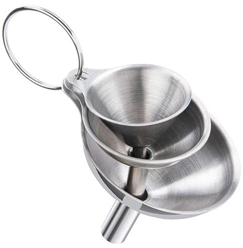 Ensemble d'entonnoirs de cuisine en acier inoxydable, 3 pièces, en métal for le remplissage de bouteilles, petits entonnoirs for huiles essentielles et épices Entonnoir De Cuisine