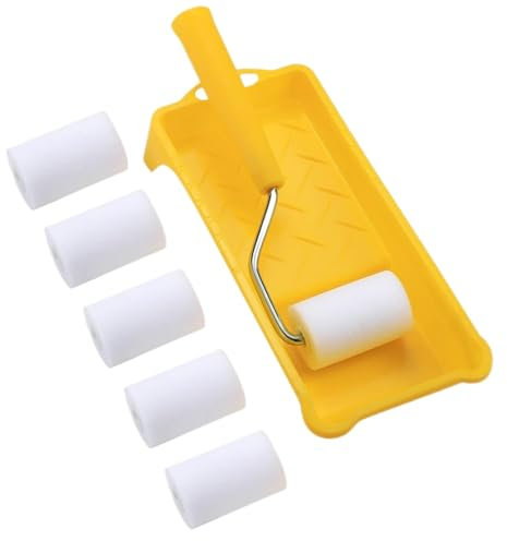 Farbroller Malerset Zum Lackieren Von Möbeln Und Kleinflächen, Klein Farbroller Und Farbwanne, Lackierset Klein Lackierrollen Für Malerei An Wänden Und Decken