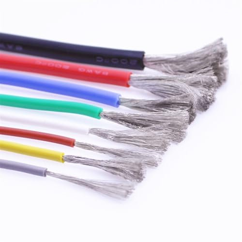 estensione per esterni Filo in silicone resistente al calore Resistente alle alte temperature da 12 AWG 13 AWG 14 AWG 15 AWG 16 AWG da 17 AWG a 30 AWG guaina solare(Nero,28AWG 5 meters)