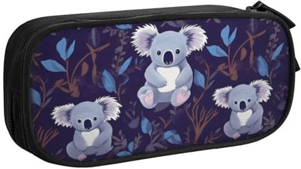 ZHONGSK Große Kapazität Federmäppchen Stifttasche Schreibwarenbeutel Stifteetui mit Fächern Reißverschluss Niedlich Federmäppchen | Lovely Koala | Stifteetui Organizer für Jungen Mädchen und