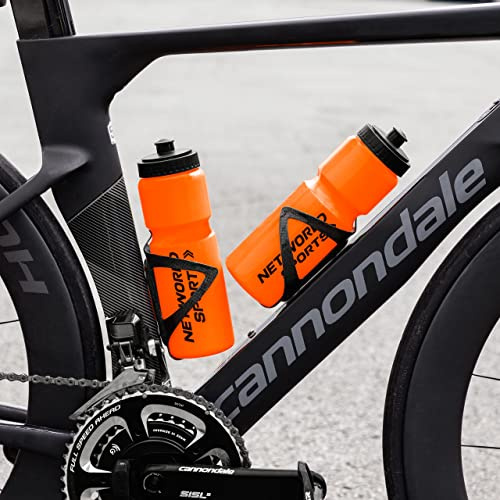 FORZA Cycling Water Bottles - 25FL OZ - BPA-Free - Available in Packs of 1, 20, or 96 - Durable, Lightweight & Phthalate-Free - Perfect for Cyclists & Outdoor Activities (Orange, Pack of 1)