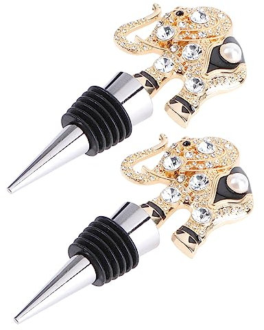 Ciieeo 2pcs Creative Alloy Wine Bottle Stoppers Red Wine Corks for Practical Use at Parties Home Decor