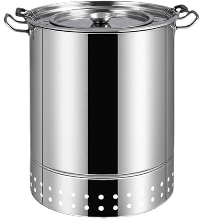 Barril de carbón para Barbacoa, Parrilla de Acero Inoxidable para Barbacoa, Parrilla de carbón para Techo sin Humo, circulación de Calor, Calentamiento Uniforme, Aceite Antiadherente, fácil