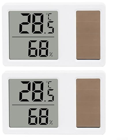Solarthermometer und Hygrometer für den Innenbereich, genaue Messung von Temperatur und Luftfeuchtigkeit für die Gesundheit der Familie (7 x 4,3 cm)