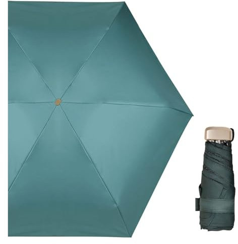 Ombrello portatile, ombrellone, ombrellone da spiaggia, ombrelli pieghevoli, ombrello pieghevole antivento 6 costole, ombrello piccolo: compatto, leggero, resistente, mini, pieghevole e portatile(Dark