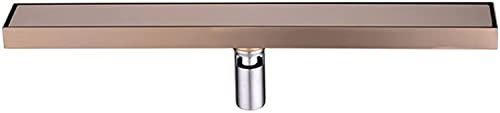 Scarico lineare per doccia in acciaio inossidabile 304 con filtro per capelli e griglia rt per piastrelle, design 2 in 1, finitura oro rosa, forma rettangolare, 30 cm, soluzione moderna per il