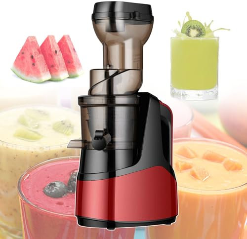 pealiritansemen 150 W Slow Masticating Juicer Machine, 1000 Ml Grande capacità Automatica Cold Press Doppio Filtraggio 90% di Resa del Succo, Grande Diametro Trogolo di Alimentazione