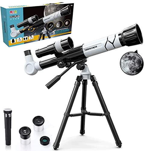 Teleskop Astronomie,Teleskop Erwachsene,efraktor Teleskop Profi für Kinder und Einsteiger,Tragbares Stativ Astronomie Erwachsene Fernrohr Telescope Weiß