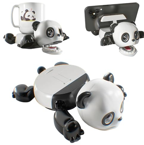 Turtle Coaster,WideSmart 2-in-1 Funny Turtle Coaster,Phone Stand,Gravity Sensor Design,Novelty Drinking Gift,Non-Slip Drink Mat for Glasses,Cups,Mugs,Decoration (Panda Model)