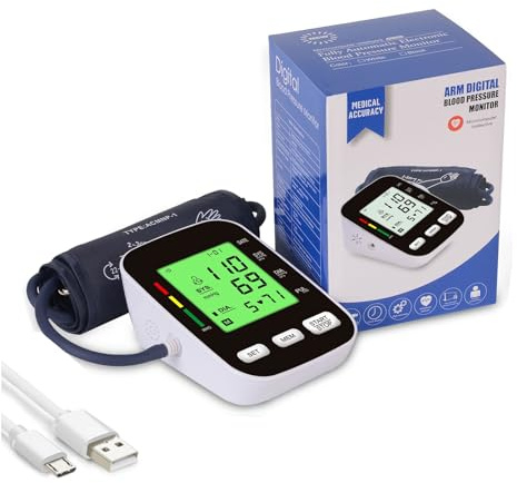 Tensiometre Bras Professionnel, Tensiometre Bras, Tensiomètre Électronique au Bras, blood pressure monitor, Écran LCD, Manchette Ajustable 22cm-32cm,Avec annonce vocale,Tensiometre Professionnel
