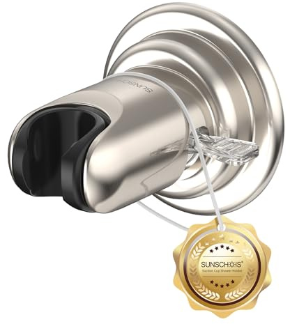 Strong Suction Cup Shower Head Holder - No Drill Handheld Shower Bracket for Seniors, Kids & Pets, Tool-Free Adjustable Height Bathing Aid for Tile/Glass, Rustproof ABS Construction