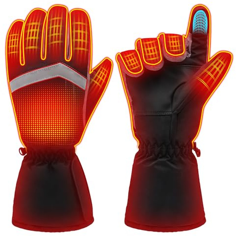 Accum Beheizbare Handschuhe Damen Herren, Winddicht, Winterhandschuhe | Rutschfest, Wasserdichte Touchscreenhandschuhe für Outdoor, Motorradfahren, Radfahren, Skifahren, Jagen
