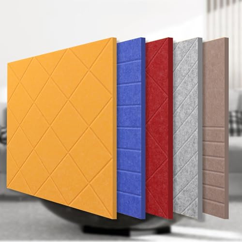 10 Pack Acoustic Foam Wall Panels, Self-Adhesive Sound-Absorbing Panels, Soundproof Wall Panels Decorative for Door Recording Studios Home Office, High Density(Light Gray,E)