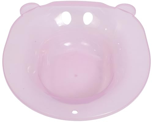 Toyvian Bacino Sitz Trasparente Per Sedile Wc Foro Antitrabocco, Vasca Semicupio Ergonomica in Plastica Rosa Per Bagno Di Vapore Post-partum, Lavaggio Intimo Per Donne Incinte e Anziani
